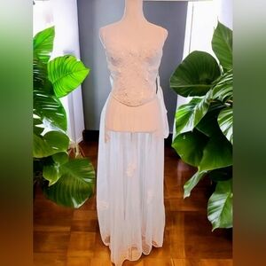 NWOT VINTAGE FREDRICKS OF HOLLYWOOD LINGERIE FULLY SHEER SZ L